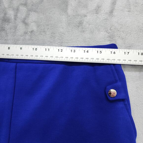 Mario Serrani Italy Skirt Womens 12 Blue A-Line Mini Button Tab Pockets Preppy - Picture 6 of 8